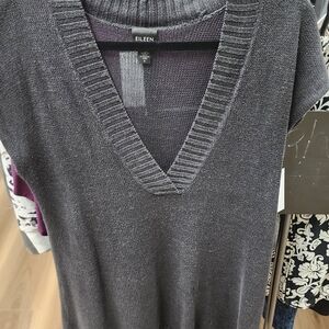 Gray V-Neck Women's Sweater